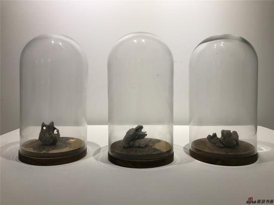 杨志麟 《天下。御宠》陈设装置:木本水墨、太湖石、玻璃罩,尺寸可变,2017.6