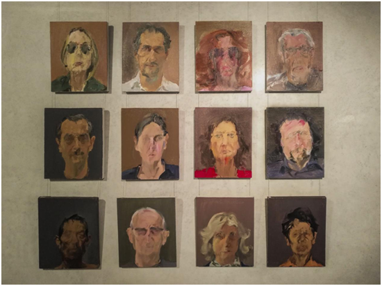 《Face To Face》童雁汝南 / 布面油画 / 41x33 cmx12 / 1997-2018