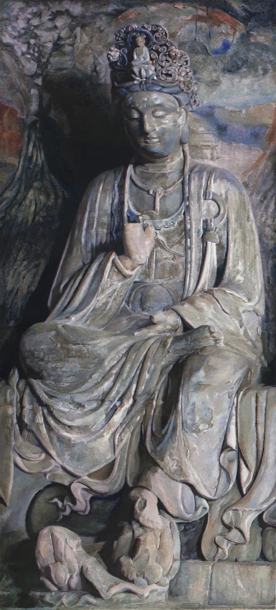 金刚藏菩萨 256㎝×113㎝ 布面油画