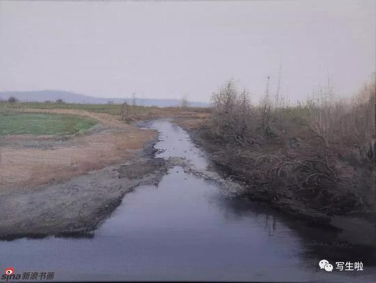 《河滩》系列之二 　　布面油画60cm×80cm/2013年
