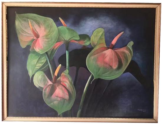 让?克劳德?勒加尼尔 花朵舞会 48”x60”布面丙烯 2015
