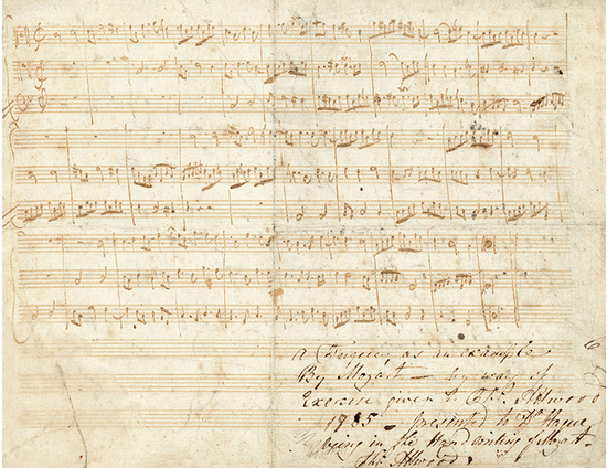 莫扎特为学生作《c小调赋格曲（作品号506a）》珍贵原稿 　　起拍价180万 　　成交价304.75万