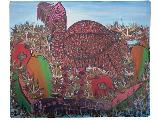 思松•布朗沙尔  公鸡  20”x24” 纸面油画   1966