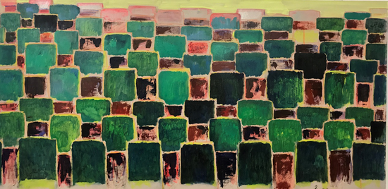 贾欣雨作品 square game 100x200cm 布面油画 2015