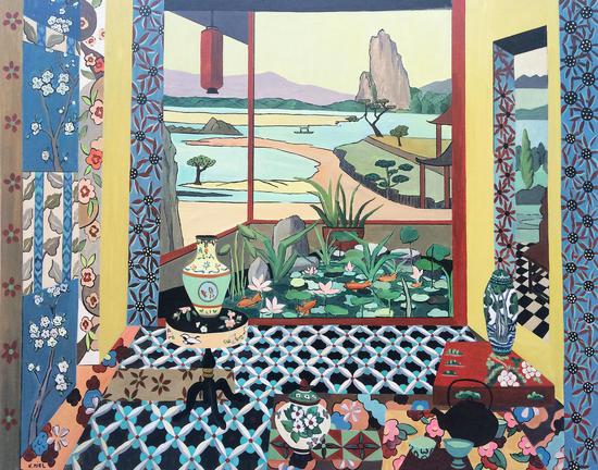 娜塔莉·米耶尔 《楠溪江回忆》 布面油画 97x130 cm 2018年