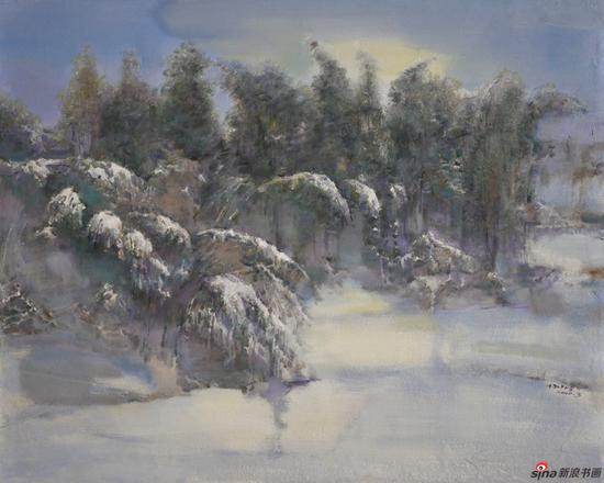 杨广生作品《雪中竹林》100X80cm 2010