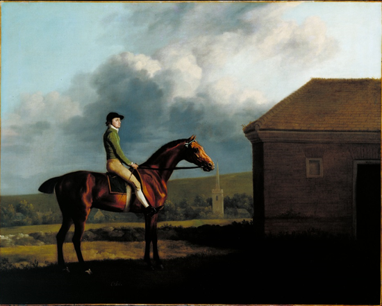 　　乔治·斯塔布斯 奥索与骑师约翰·拉金 1768 布面油画 1013×1270 mm 泰特：1979年保罗·梅隆通过英国体育艺术信托基金赠送