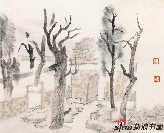 北京写生(系列三)28cm×32cm 2008年 绢本设色