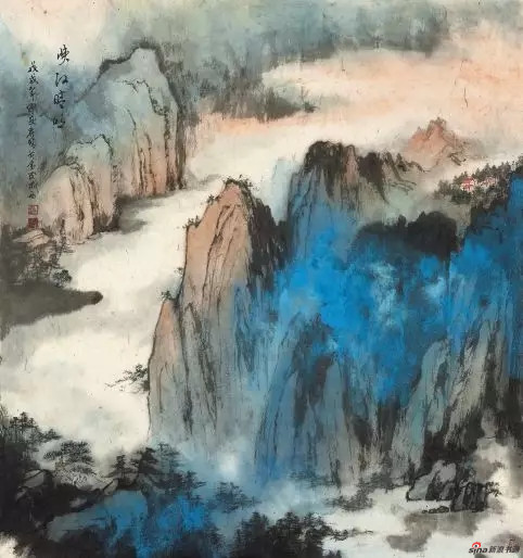 《峡江晴明》 96cm×90cm 许丽晴 江苏省中国画学会副会长