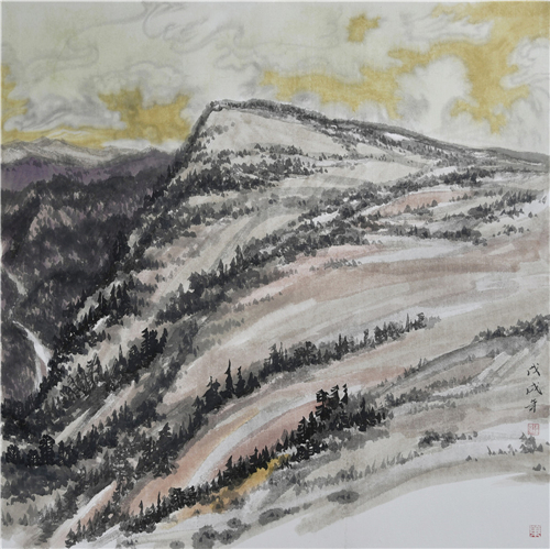 《觉巴山口》60×60cm 纸本 2018年