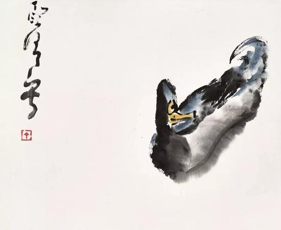 丁衍庸（1902—1978） 春江水暖 　　镜心 设色纸本 　　35x42cm。 约1.3平尺