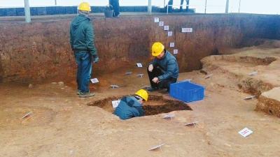 考古人员正在龙岗寺遗址现场发掘省考古研究院供图