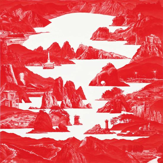 李世贤_Between Red - 136_Oil on linen_150 x 150cm_2011