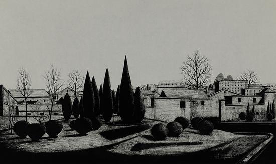 路彦 造园 木刻 185x100cm 2015年