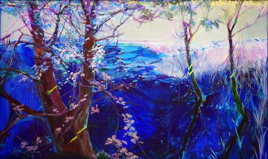 艺术家:张姗姗 作品:澄清 200cm×130cm布面油画 2014年