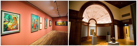 左到右：星展新加坡展厅，开幕大华东南亚展厅，展呈资讯图片由新加坡国家美术馆提供