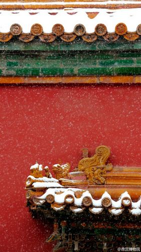 故宫雪景照。图片来源：故宫博物院官方微博故宫雪景照