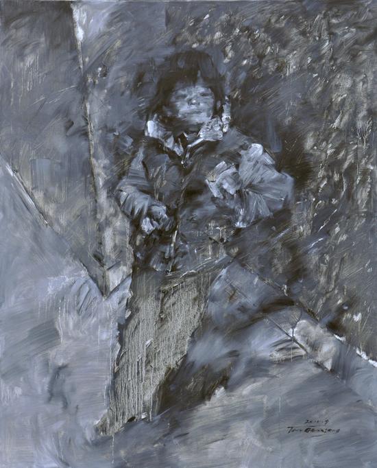 谭根雄 《黑雨系列》  150×120cm  布面油画   2011