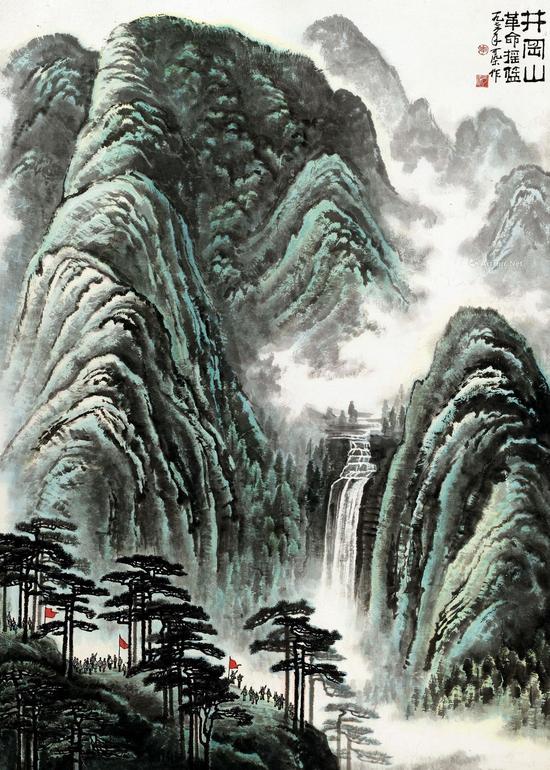 李可染 1976年作 井冈山 镜心(2015年嘉德1.256亿元成交)