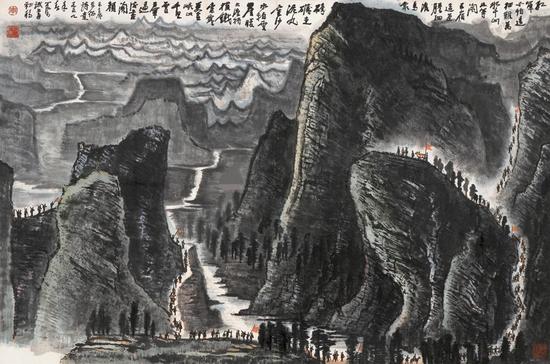 李可染 1959年作 长征 镜心(2011年嘉德1.75亿元成交)