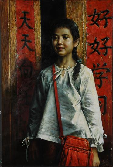 陈志强，绍庄的班长，90x61cm，布面油画