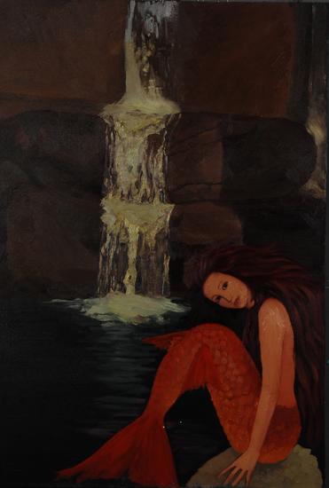 金鑫，美人鱼，133x89cm,布面油画