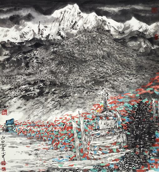 2.李小可《山口》2015年 97X89cm 设色纸本