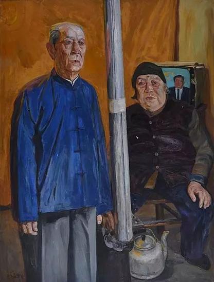 刘小东《白头到老》,1991年作,布面油画,150×120cm