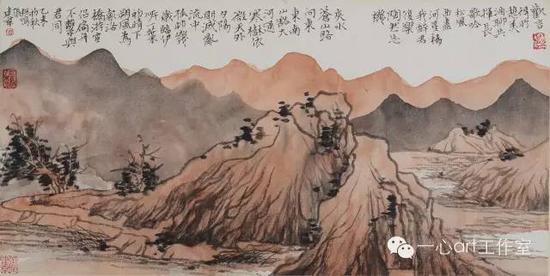 苍山路上 23cmX46cm 纸本设色 2015年