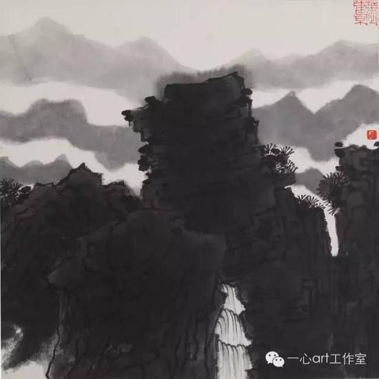 默苍峦之三 23cmX23cm 纸本水墨 2015年
