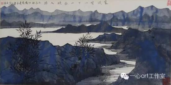 暮山清远 23cmX46cm 纸本设色 2015年