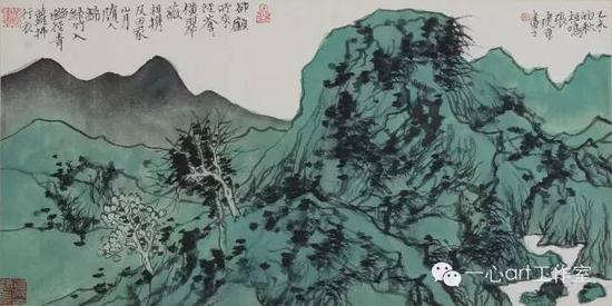 苍苍翠薇 23cmX46cm 纸本设色 2015年