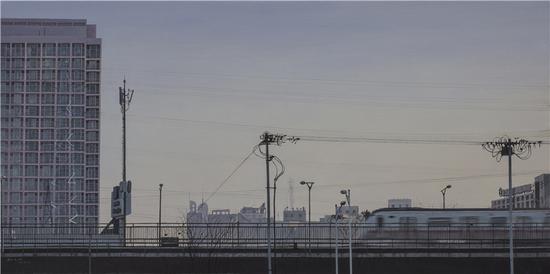 郝元峰   《城之光NO7》 50X100cm、布面油画、2014