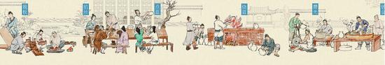 地铁14号线景泰站壁画,20米长、3米多高,生动描绘了元代工匠制作景泰蓝的过程。