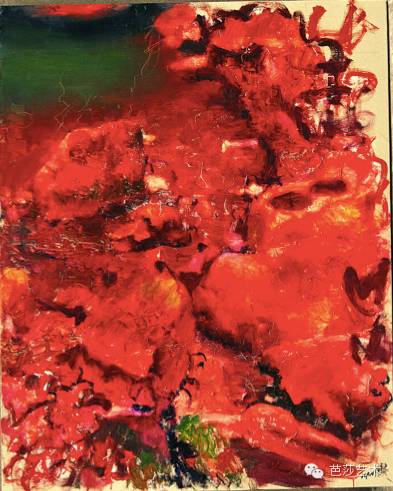 周春芽《红石图》，布面油画，150×120cm，1994年