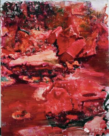 周春芽《红石图》，布面油画，150×120cm，1994年