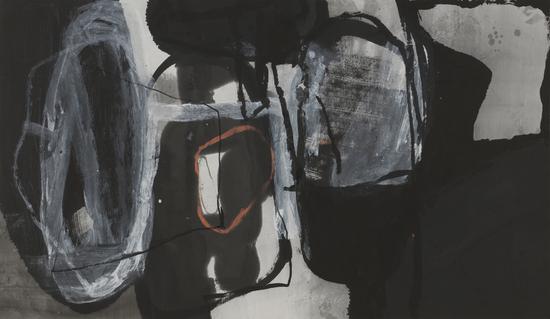 穿行 Flying through55x100cm 2015水墨综合ink and Mixed Media