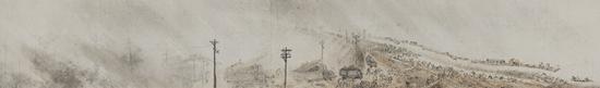武汉防汛图（局部）黎雄才 1956 30.4×2788cm 纸本水墨设色 中国美术馆藏