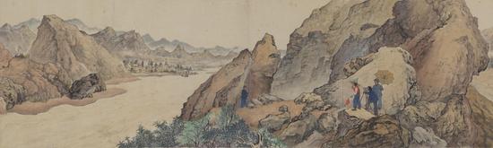 兰州新风景（局部） 李震坚、金浪 1954 39.7×646.5cm 纸本水墨设色 中国美术馆藏