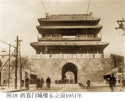 西直门城楼东立面（1951年）。