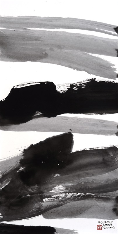 松风水月《禅境系列NO.1》纸本水墨 136cm×68cm 2015年