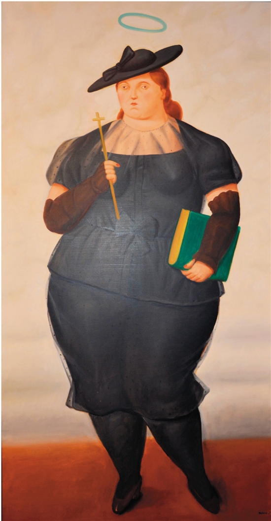 费尔南多·博特罗 圣阿格尼丝 布面油画 191×100cm 2015年