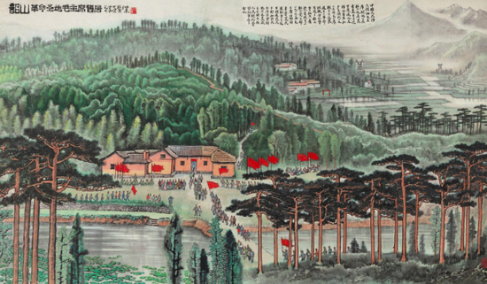 1974年创作 《韶山•革命圣地毛主席旧居》 141.5×243 cm