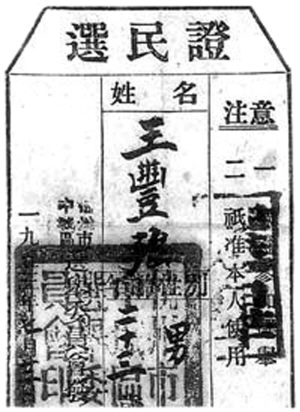 1953年的选民证