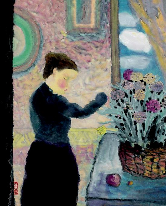 杨佴旻《小芳》40X32.5cm 2002年作 纸本设色