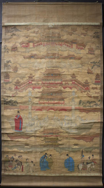 修复前的明代朱邦绘制的《紫禁城》图