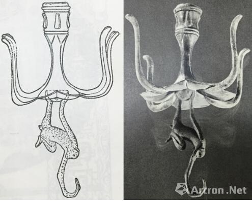 满城汉墓出土花形悬猿钩　河北博物院藏