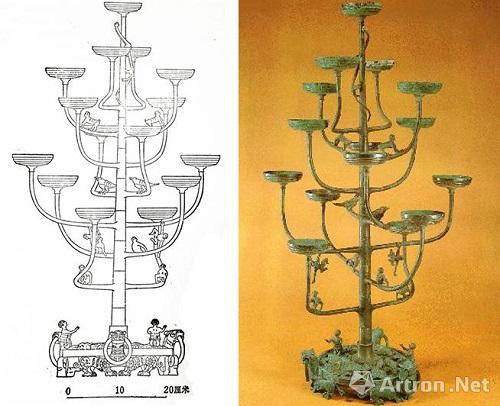 战国中晚期十五连盏铜灯