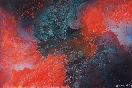 星际旅行之五120×180cm   布面综合材料2015