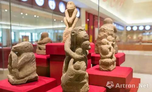 南京市博物馆展出的各种萌猴石刻：晚清及民国时期
